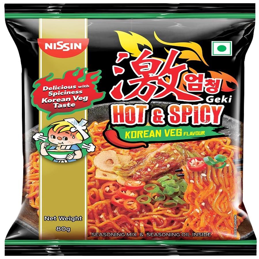 nissin hot and spicy Korean veg flavour 80g