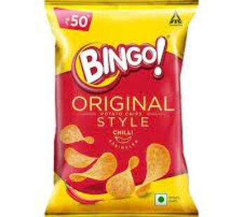 Bingo Flat Cut Spicy Potato Chips – Original Style, Chilli Sprinkled, Perfect For Snacks, 90 g